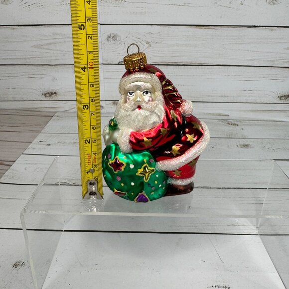 Vintage Hand Painted Blown Glass Santa Claus Christmas Ornament 2002 Target - Picture 6 of 9